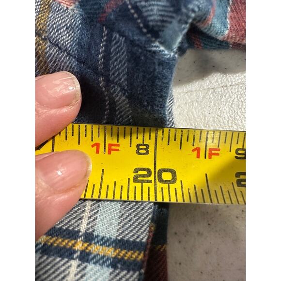 Guess Mens M Logan Regular Fit Blue Plaid Long Sleeve Button Up Shirt LS C16 - Picture 6 of 7